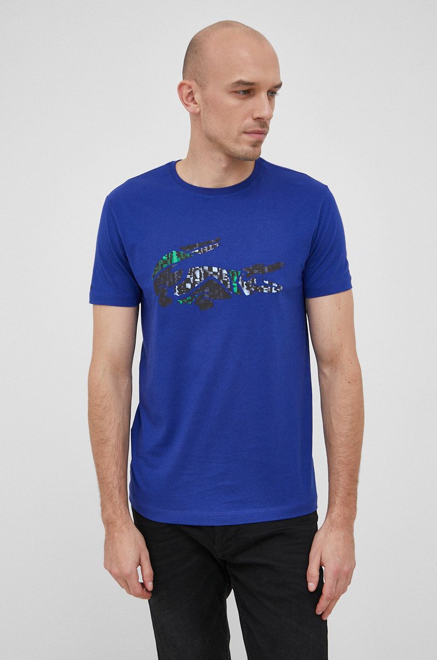 Lacoste T-shirt bawełniany TH2207 z nadrukiem