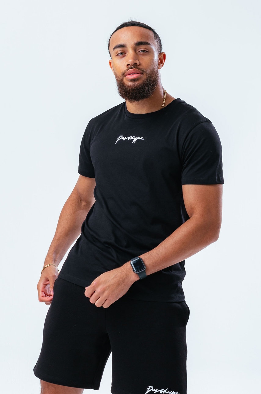 Hype tricou din bumbac culoarea negru, cu imprimeu