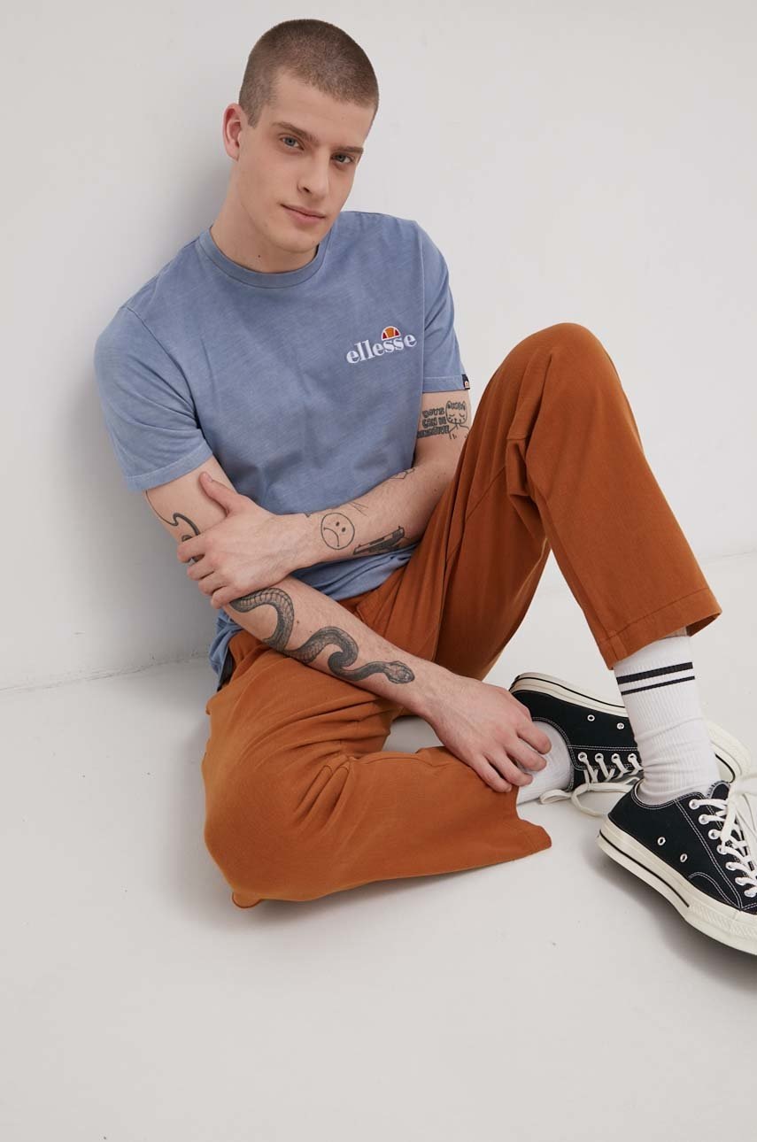 

Памучна тениска Ellesse в тъмносиньо с апликация, Тъмносин