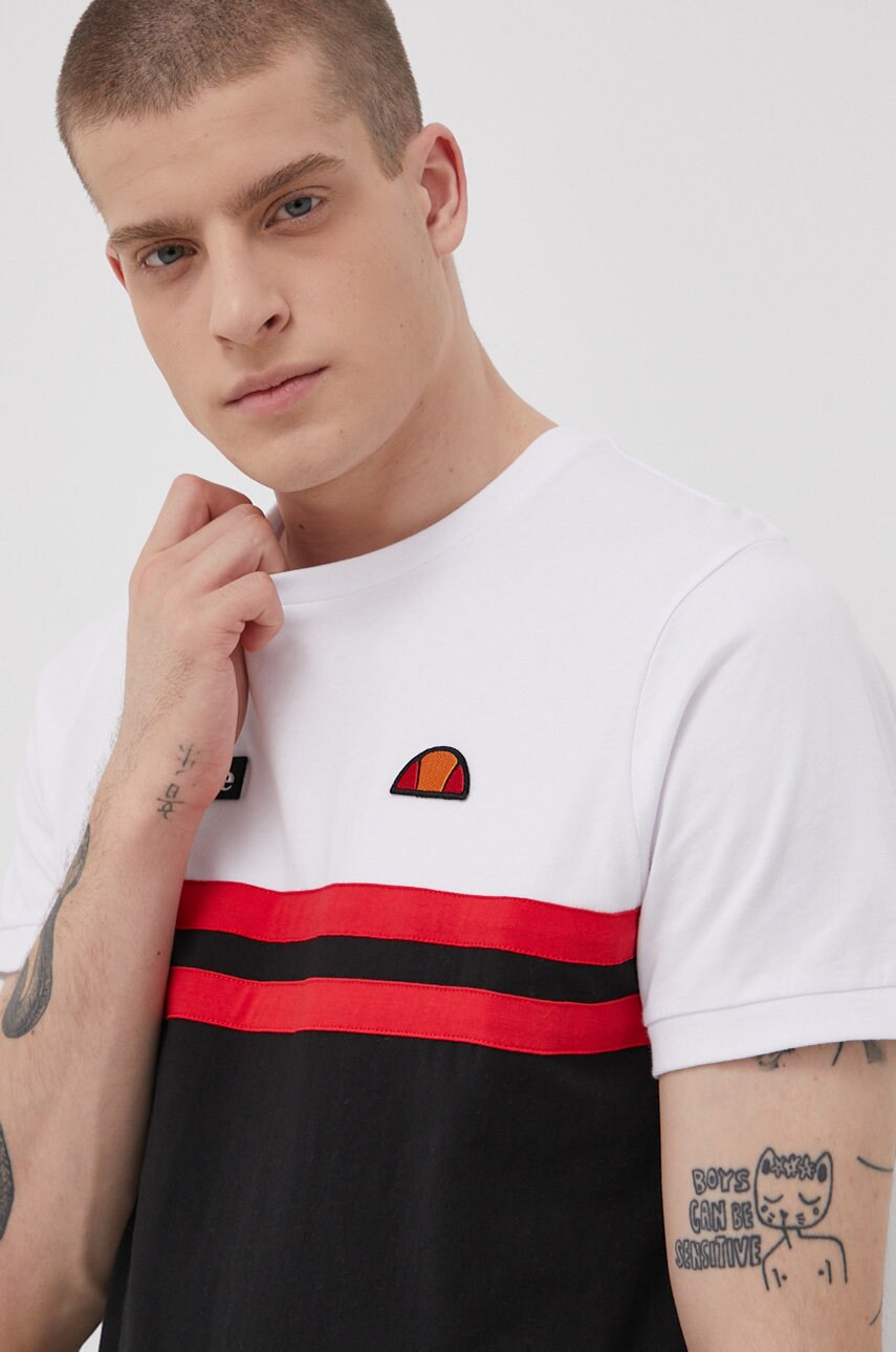 Ellesse tricou din bumbac culoarea negru, modelator