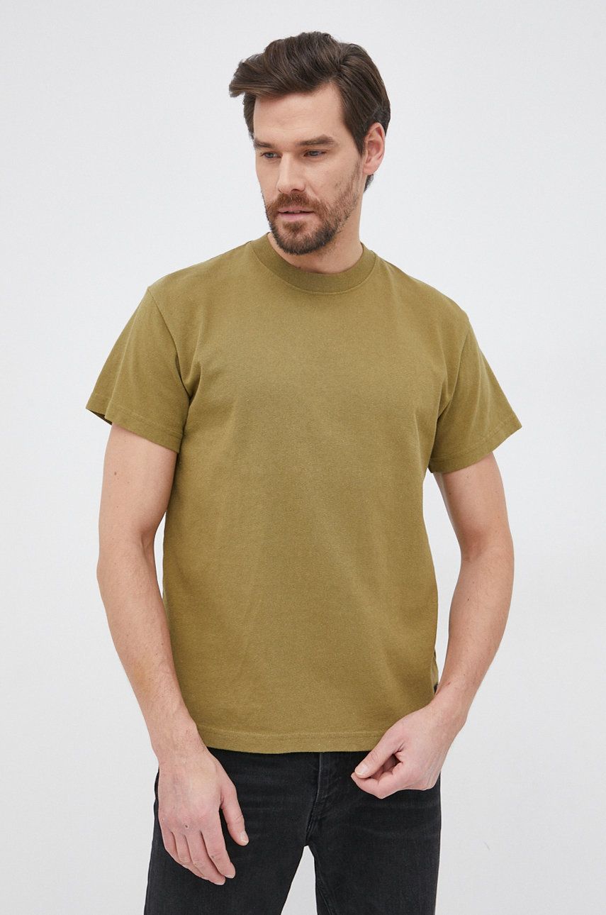 Deus Ex Machina T-shirt bawełniany kolor zielony gładki
