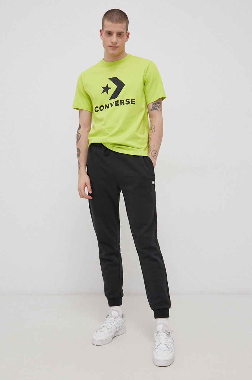 

Хлопковая футболка Converse цвет зелёный с принтом