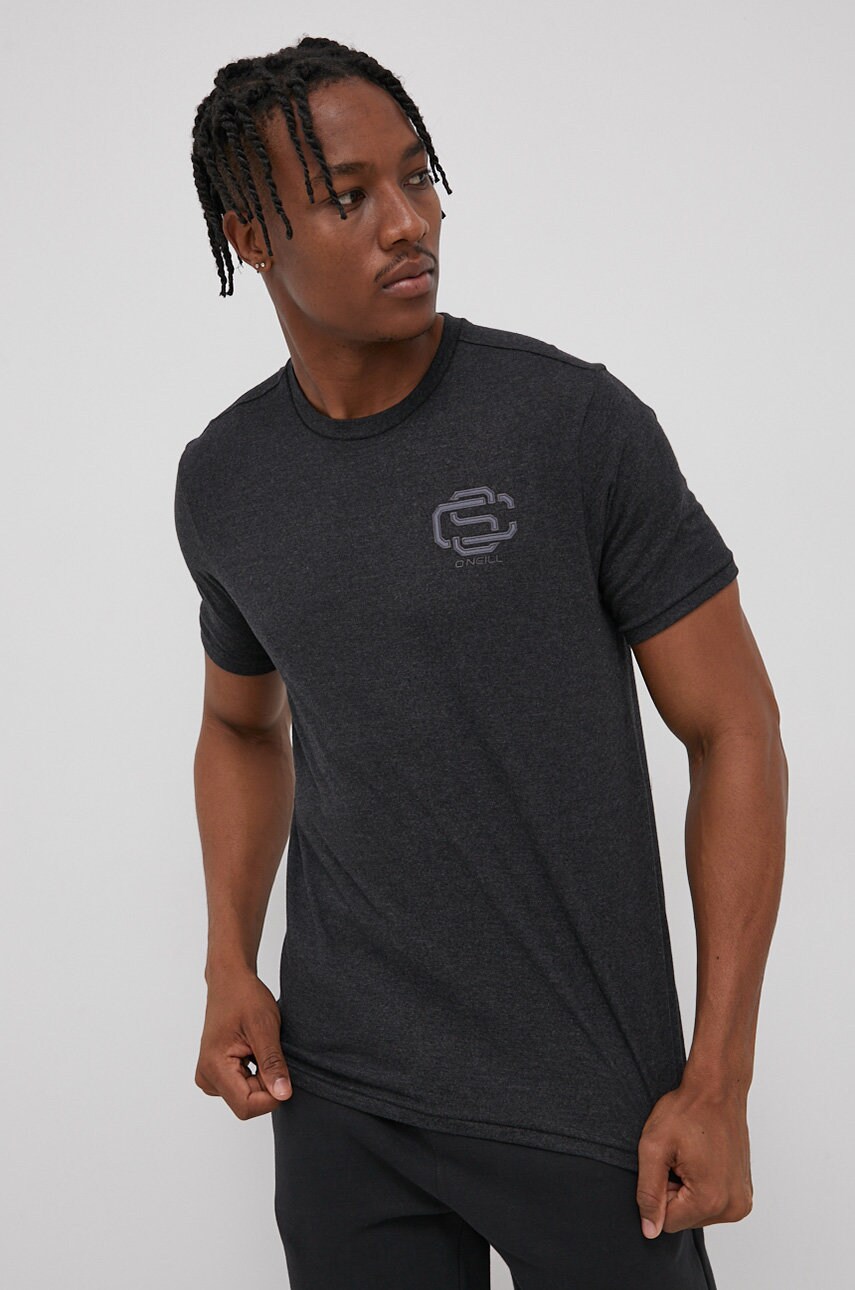 O'neill tricou culoarea gri, material neted