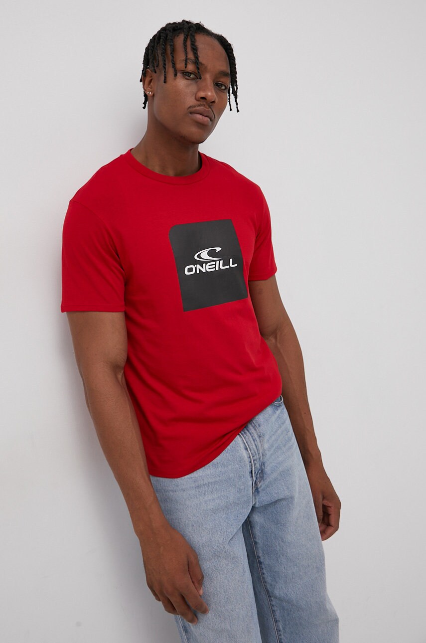 O'neill tricou din bumbac culoarea rosu, cu imprimeu