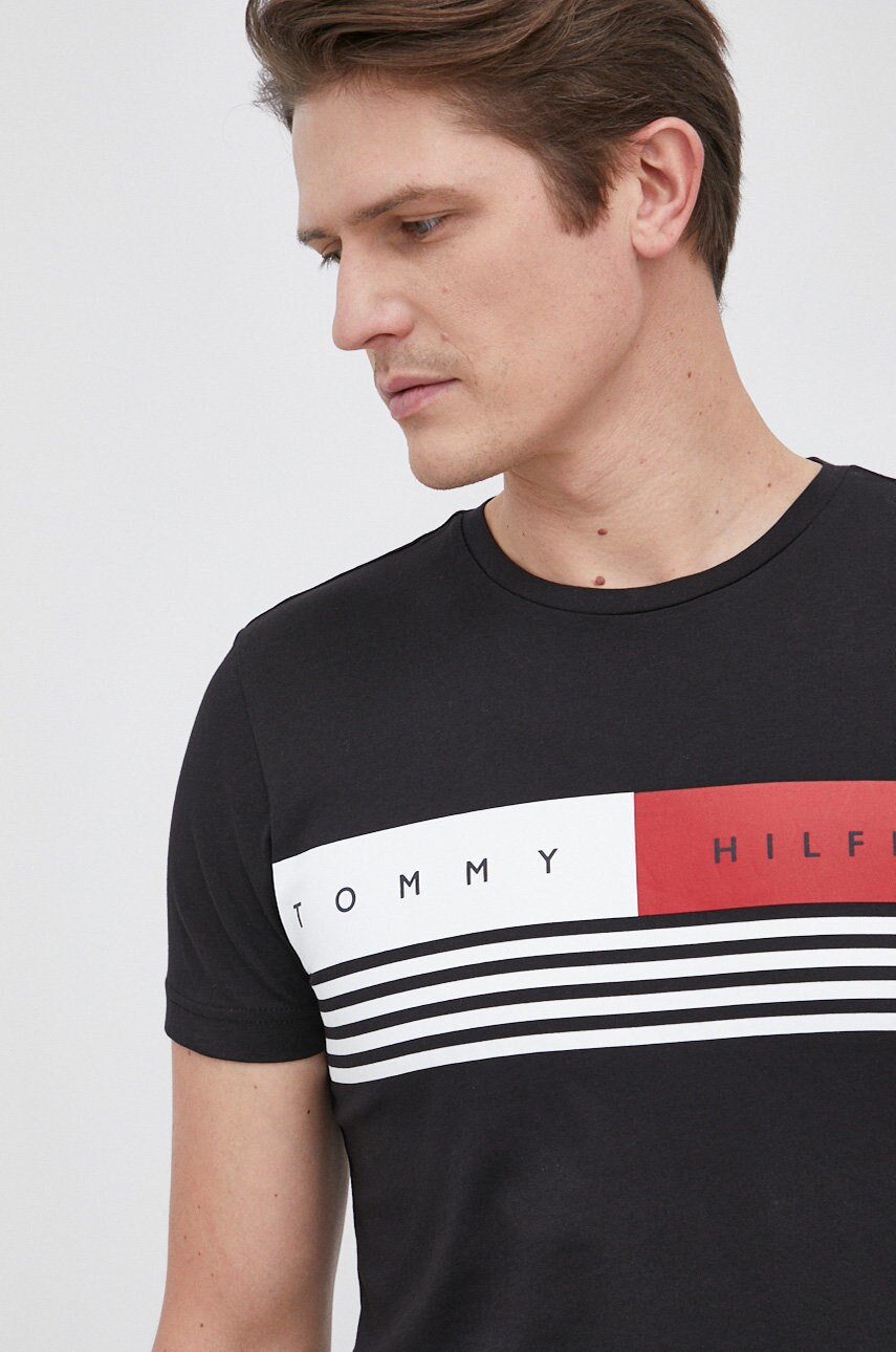 

Tommy Hilfiger - Памучна тениска, Черен