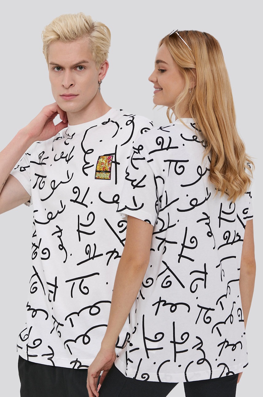 

Тениска Puma x Britto в бяло с десен, Бял