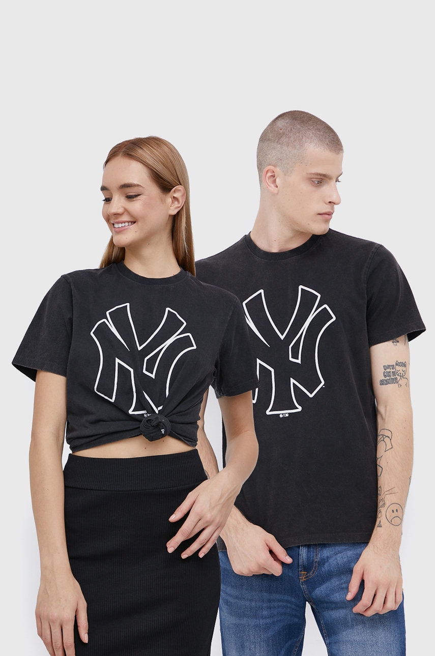 47brand Tricou din bumbac culoarea gri, cu imprimeu