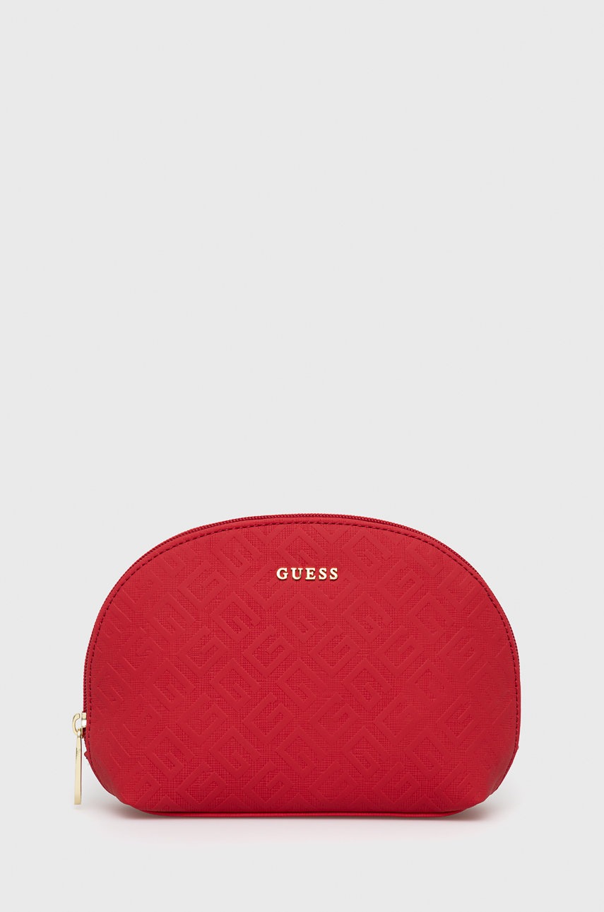 

Козметична чанта Guess в червено, Червен