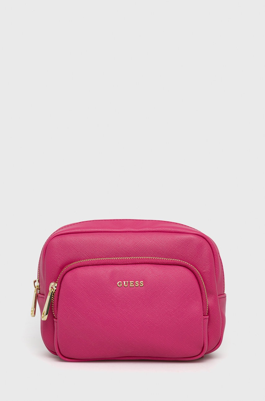 

Козметична чанта Guess в розово, Розов
