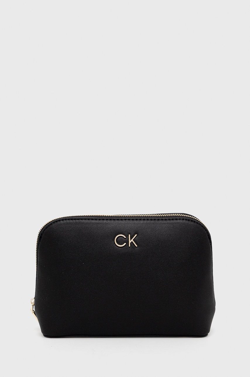 

Козметична чанта Calvin Klein в черно, Черен