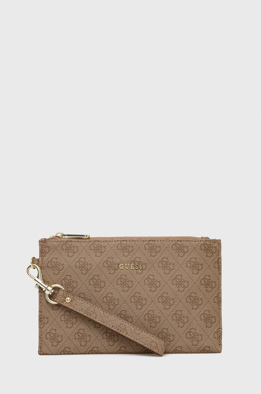 

Козметична чанта Guess в кафяво, Кафяв