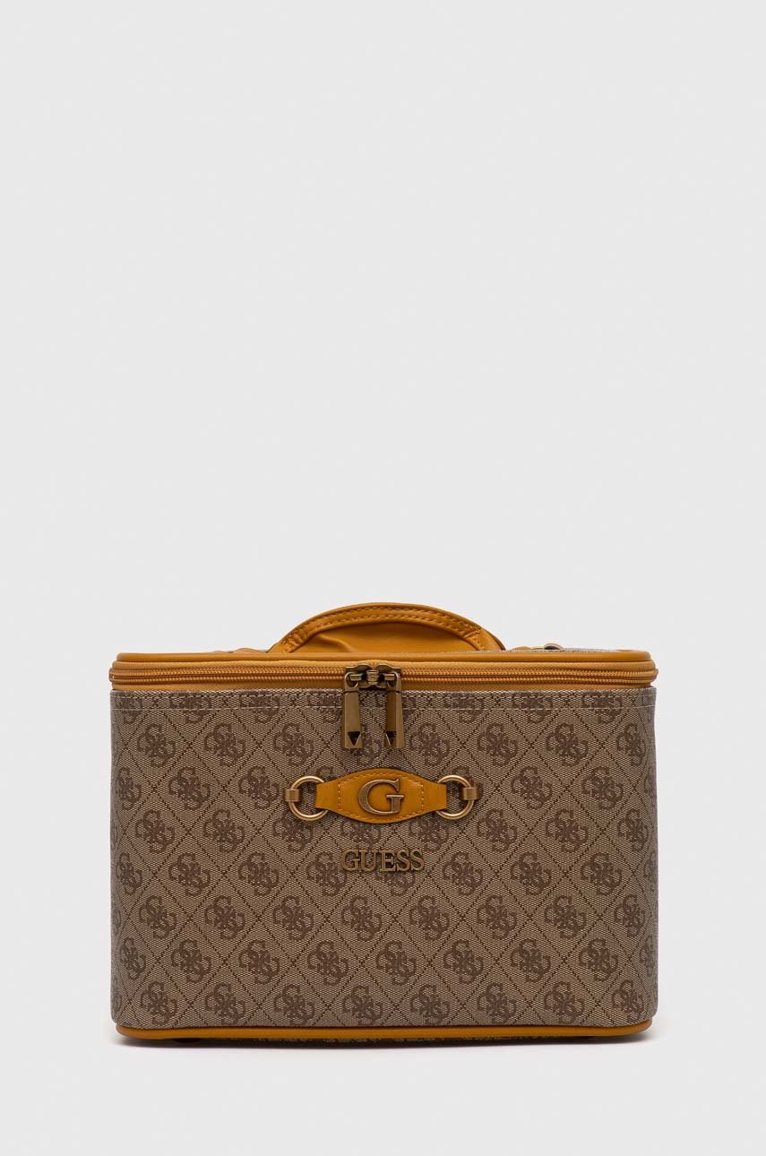

Козметична чанта Guess в кафяво, Кафяв