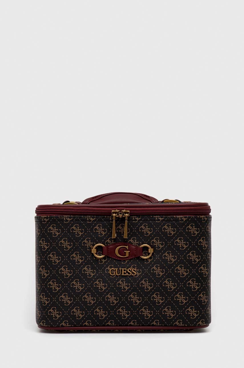 

Козметична чанта Guess в кафяво, Кафяв