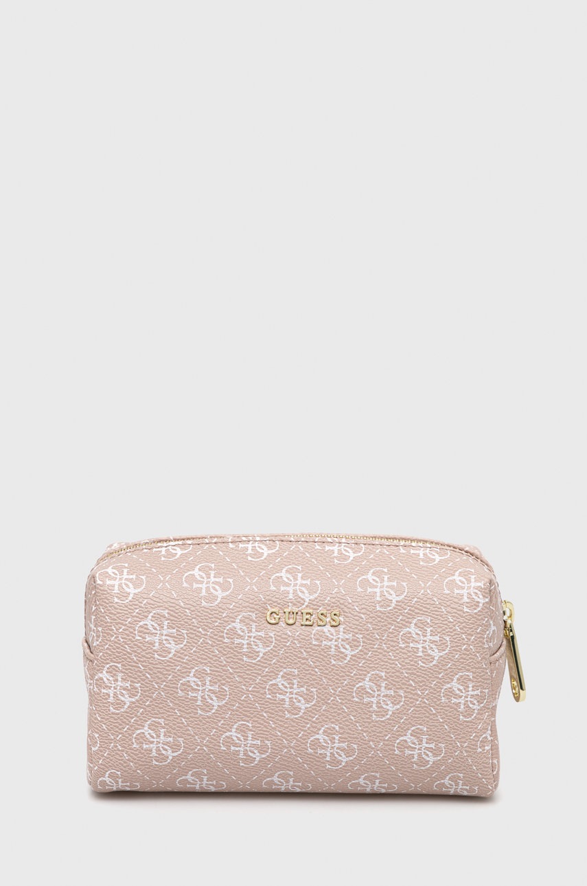 

Козметична чанта Guess в розово, Розов