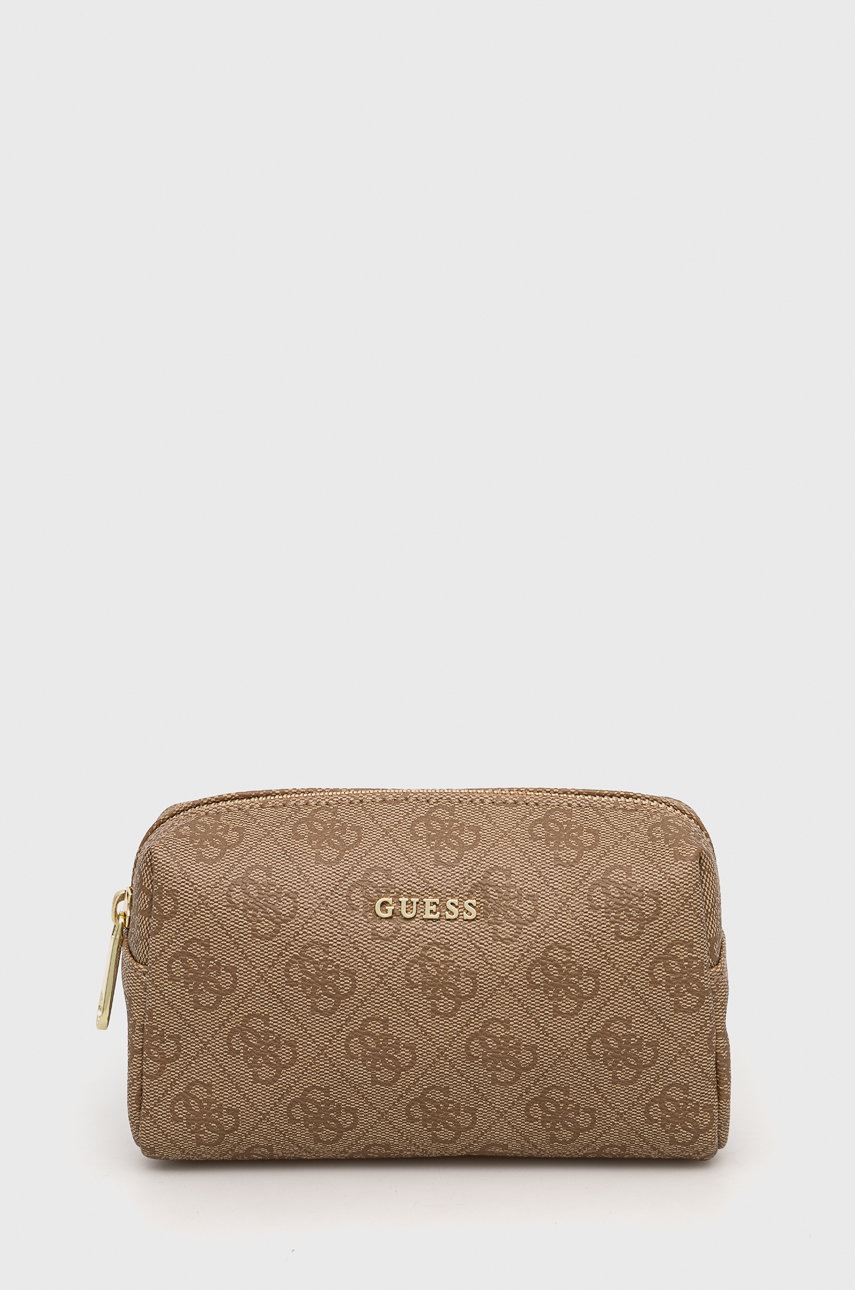 

Козметична чанта Guess в кафяво, Кафяв