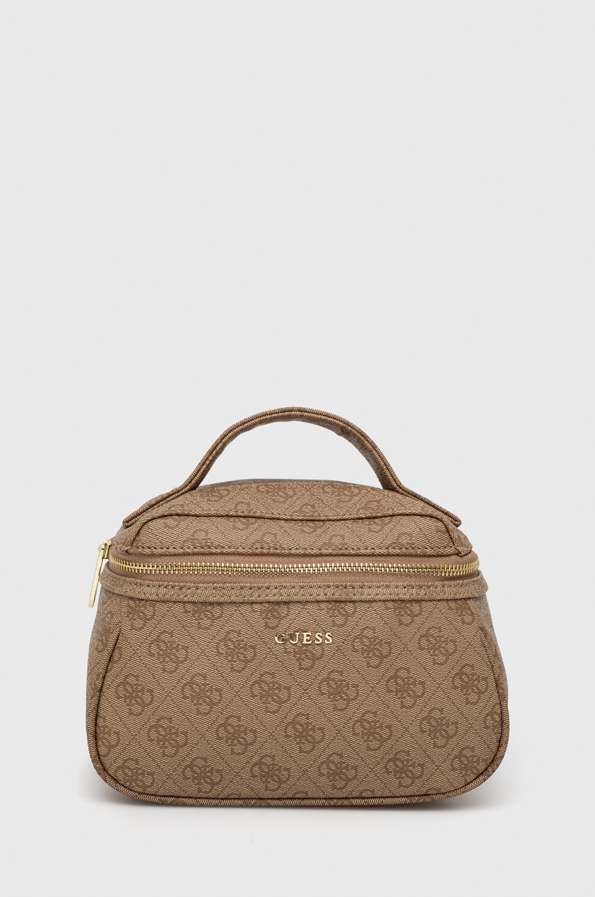 

Козметична чанта Guess в кафяво, Кафяв