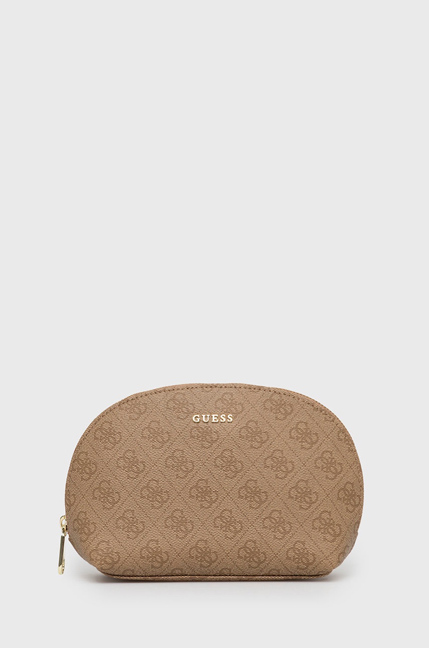 

Козметична чанта Guess в кафяво, Кафяв