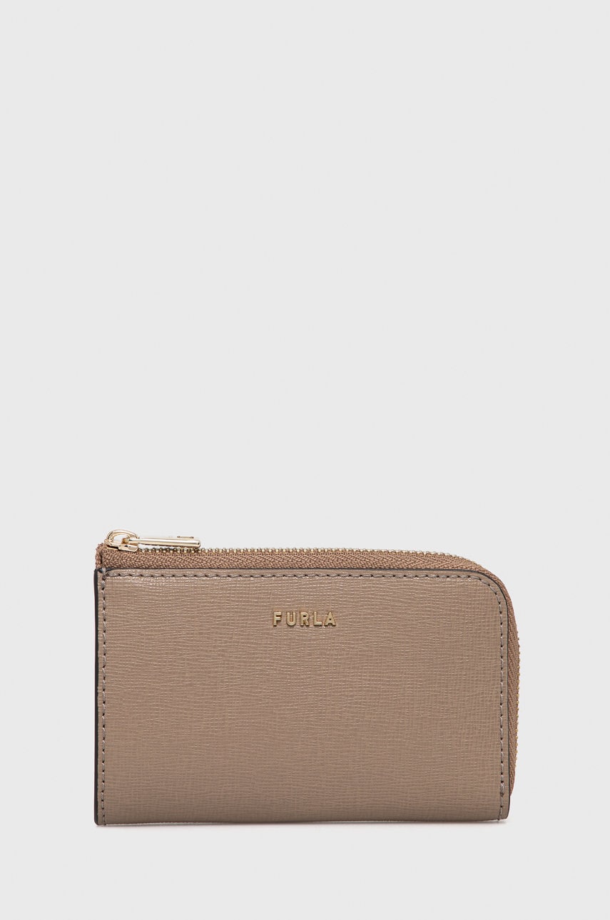 Furla husa de chei din piele culoarea bej