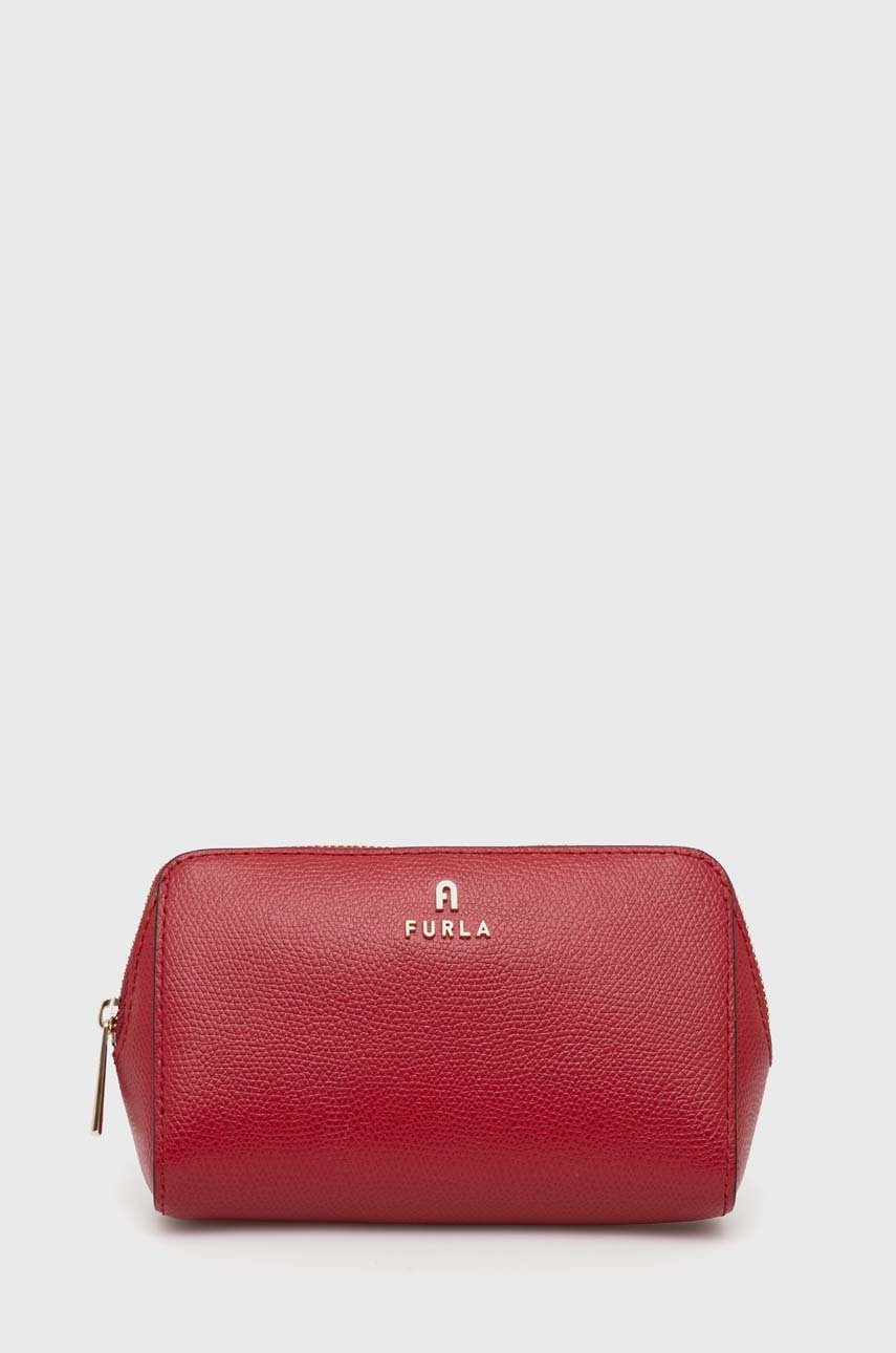 

Кожена козметична чанта Furla Ares в червено, Червен