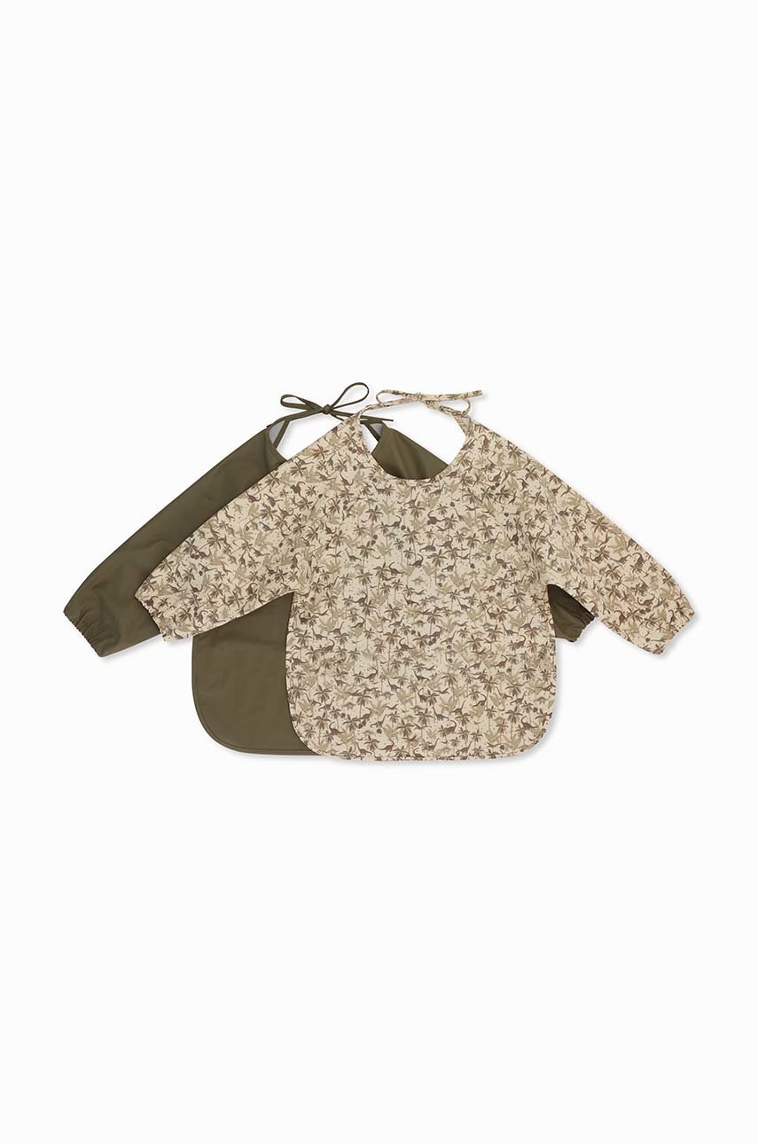

Бебешки лигавник Konges Sløjd (2 броя) DINNER BIB WITH SLEEVES, Зелен