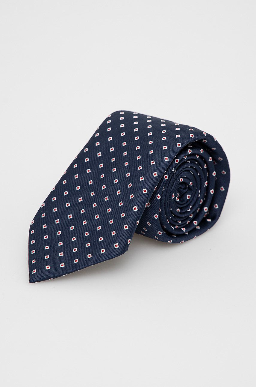 BOSS cravată din amestec de mătase culoarea albastru marin answear.ro
