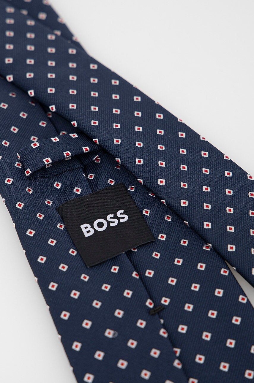 

Краватка з домішкою шовку BOSS колір синій