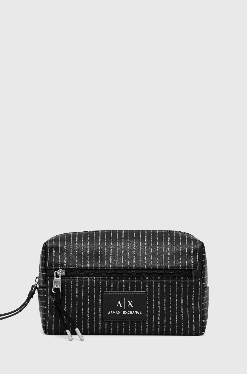 

Козметична чанта Armani Exchange в черно, Черен