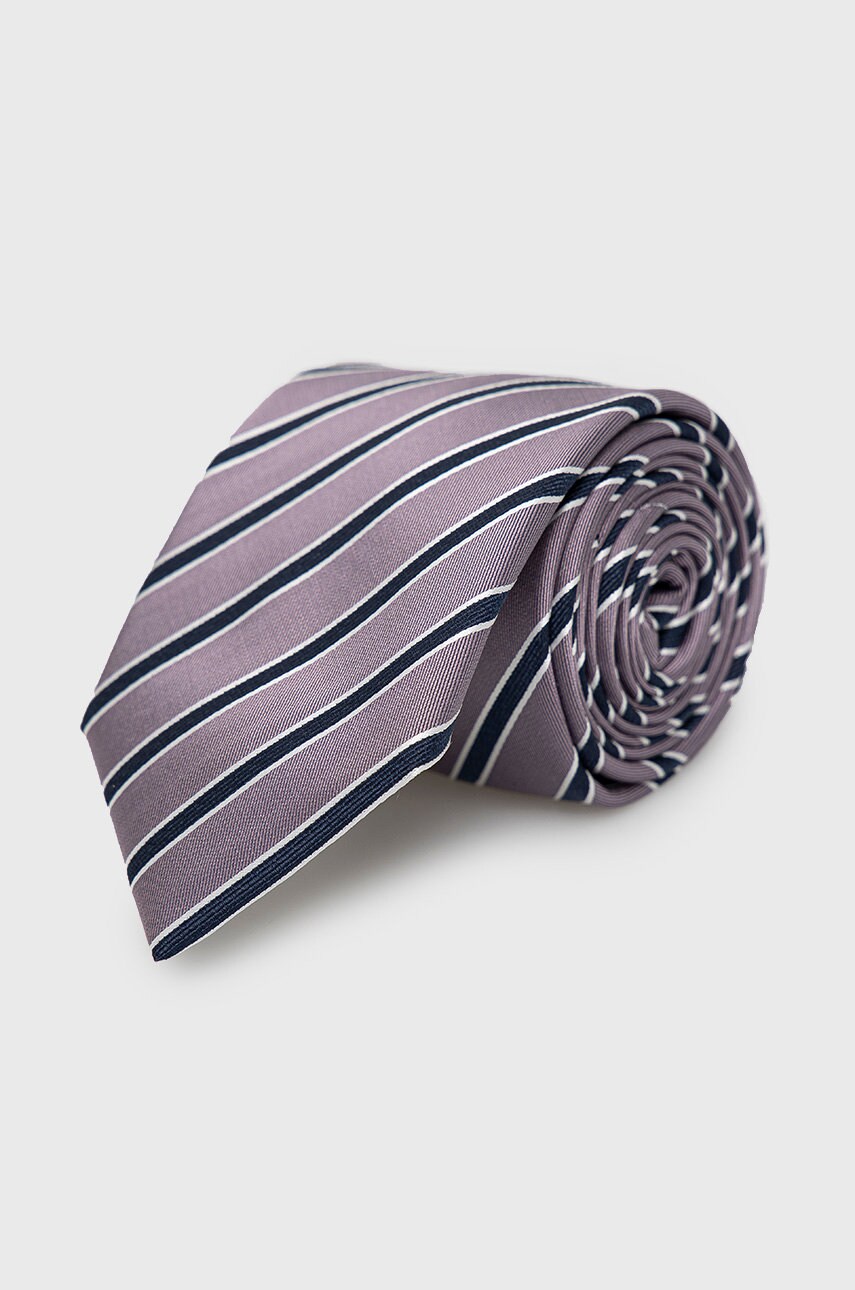 Boss cravata de matase culoarea violet