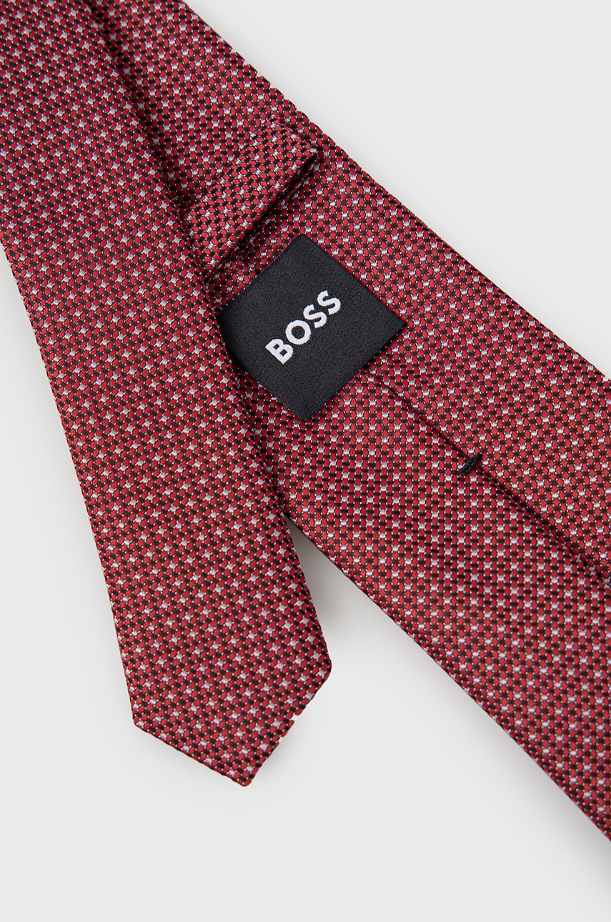 

Краватка з домішкою шовку BOSS колір червоний