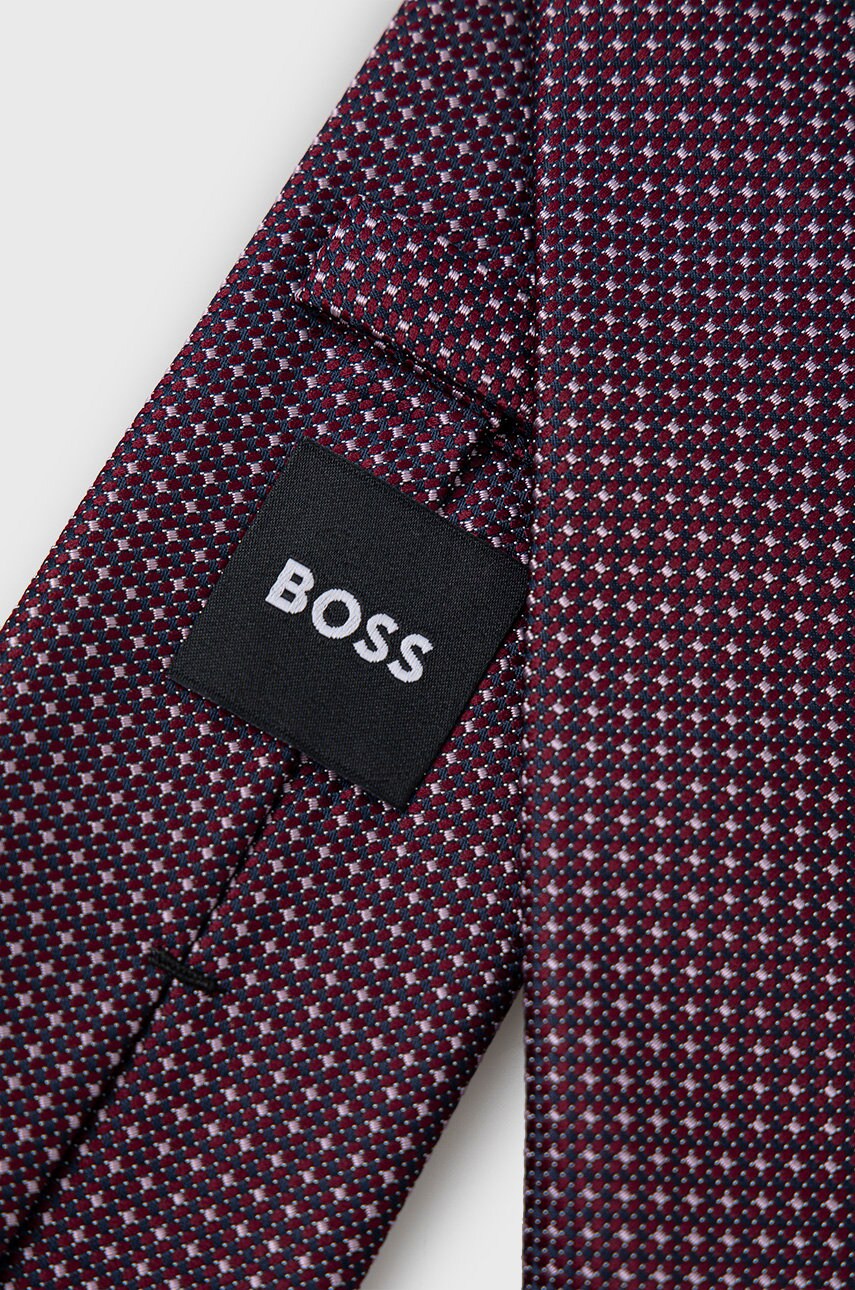 

Краватка з домішкою шовку BOSS колір бордовий