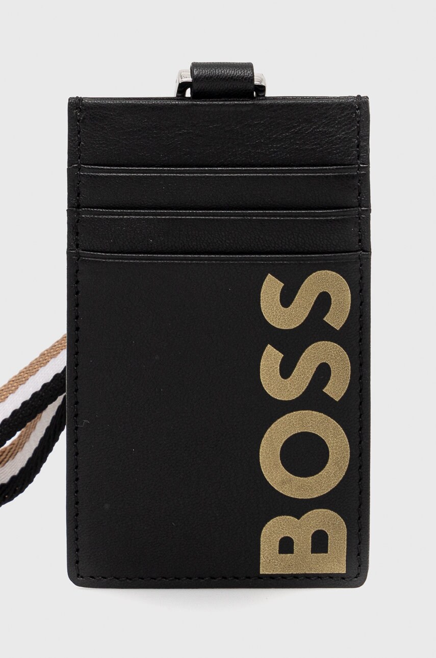 Boss carcasa din piele culoarea negru