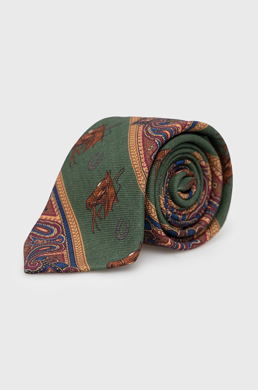 Polo Ralph Lauren krawat wełniany kolor zielony
