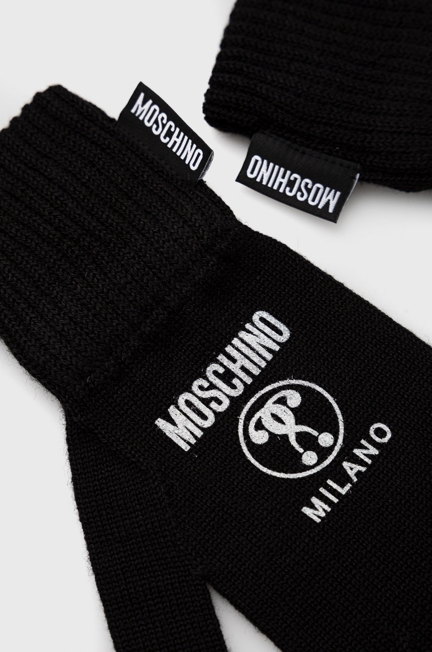 

Вовняні рукавички Moschino чоловічі колір чорний