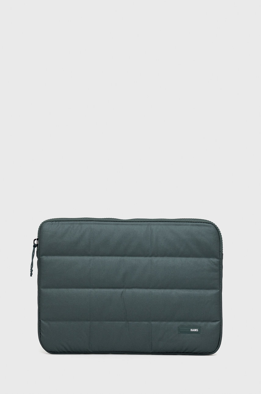 Rains husa laptop 16850 laptop cover quilted 13” culoarea verde