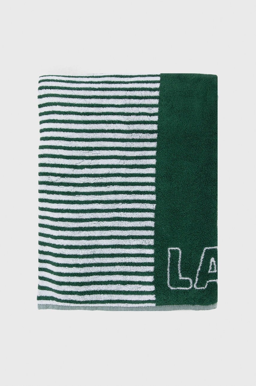 

Бавовняний рушник Lacoste колір зелений