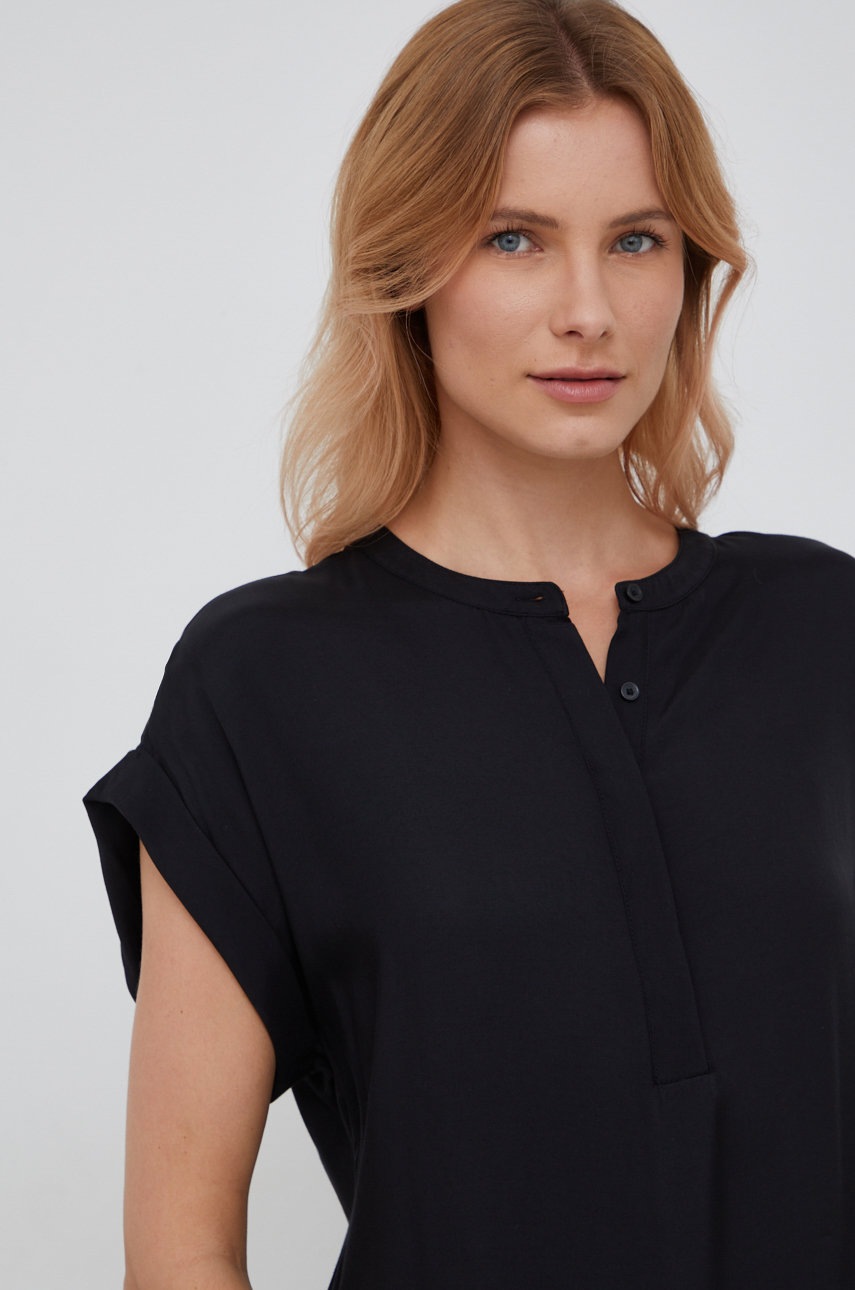 

Блуза Dkny в черно с изчистен дизайн, Черен