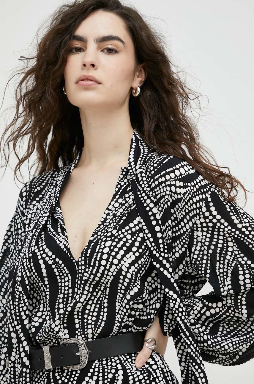 The Kooples bluza femei, culoarea negru, modelator Pret Mic answear.ro imagine noua gjx.ro