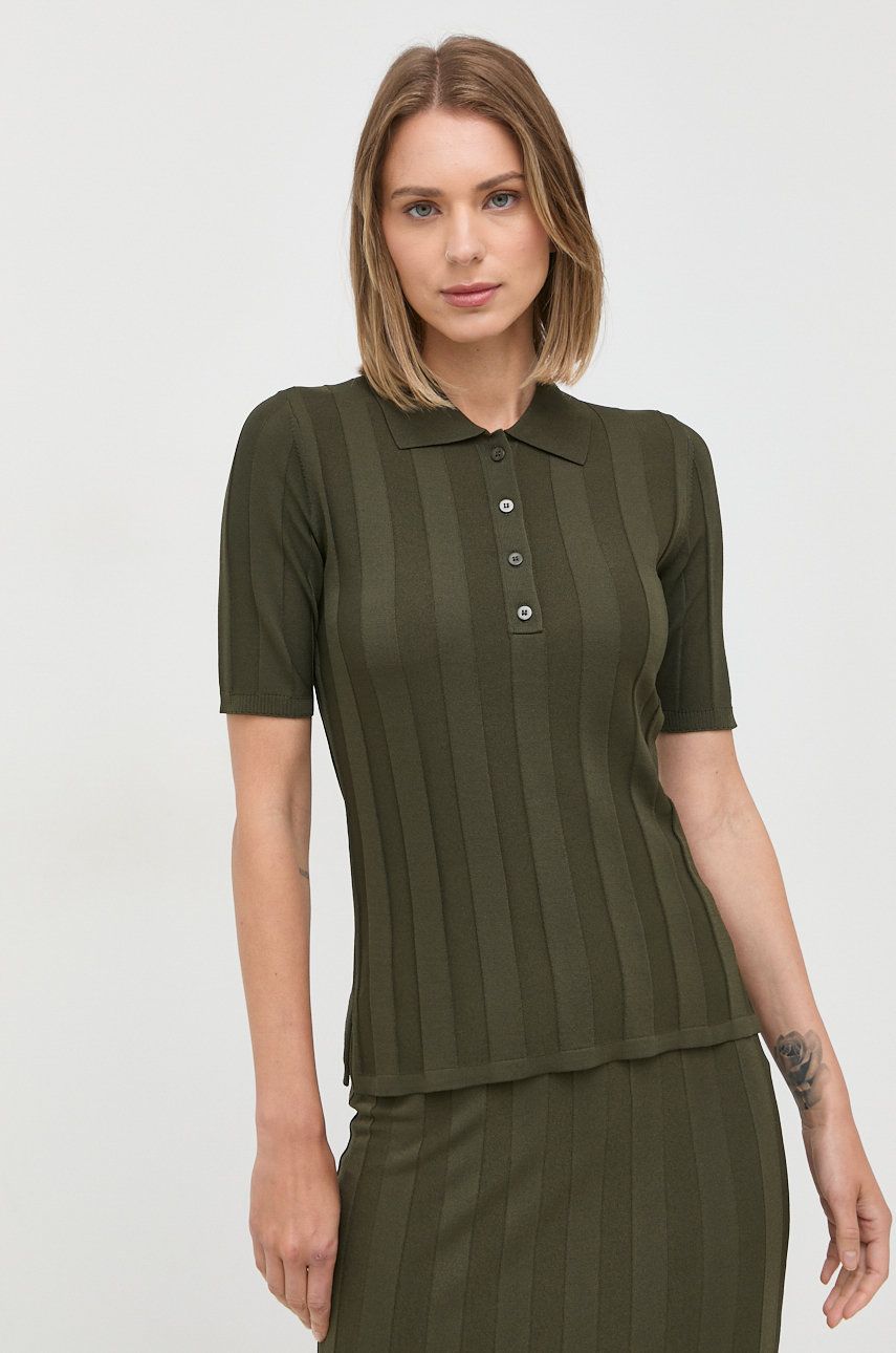 Max Mara Leisure tricou polo femei, culoarea verde