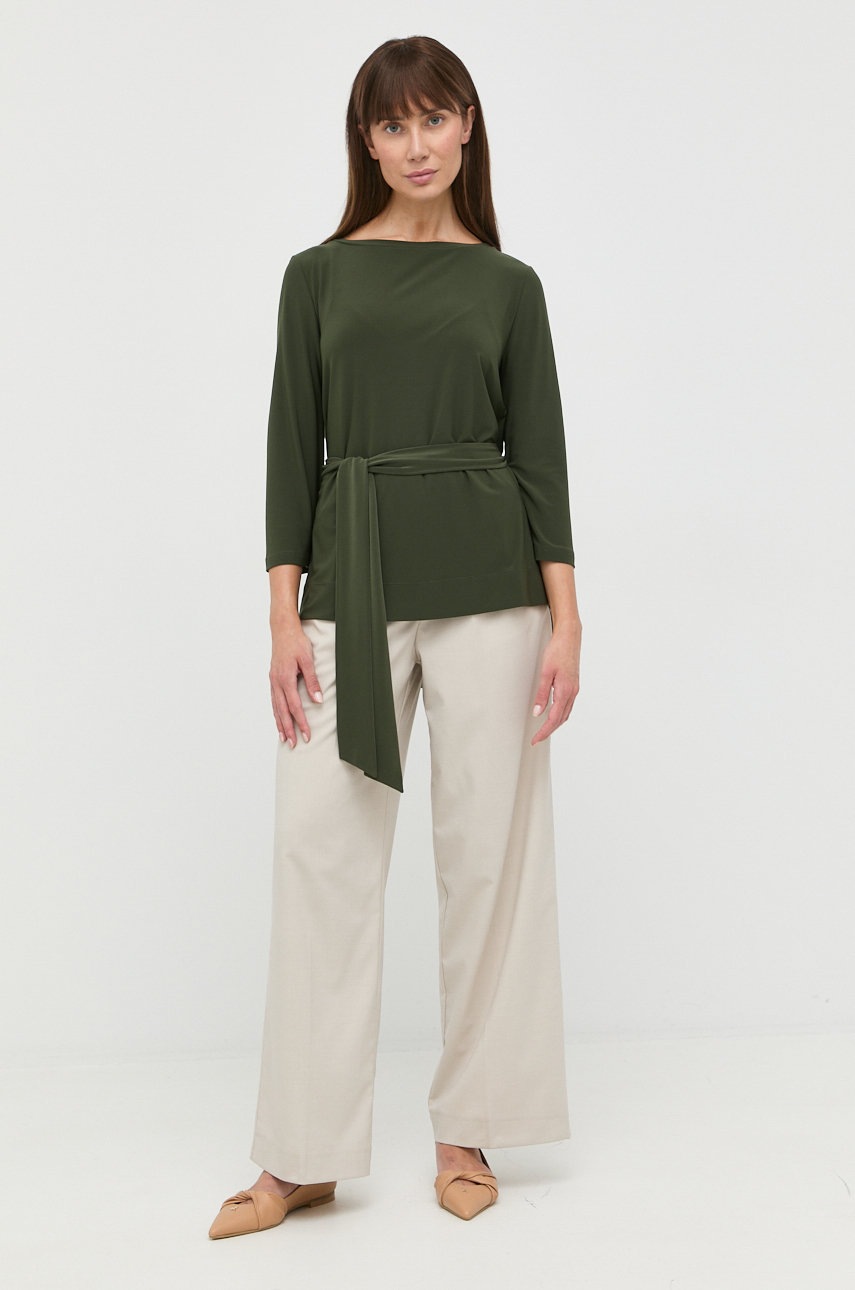 

Блузка Max Mara Leisure жіноча колір зелений однотонна