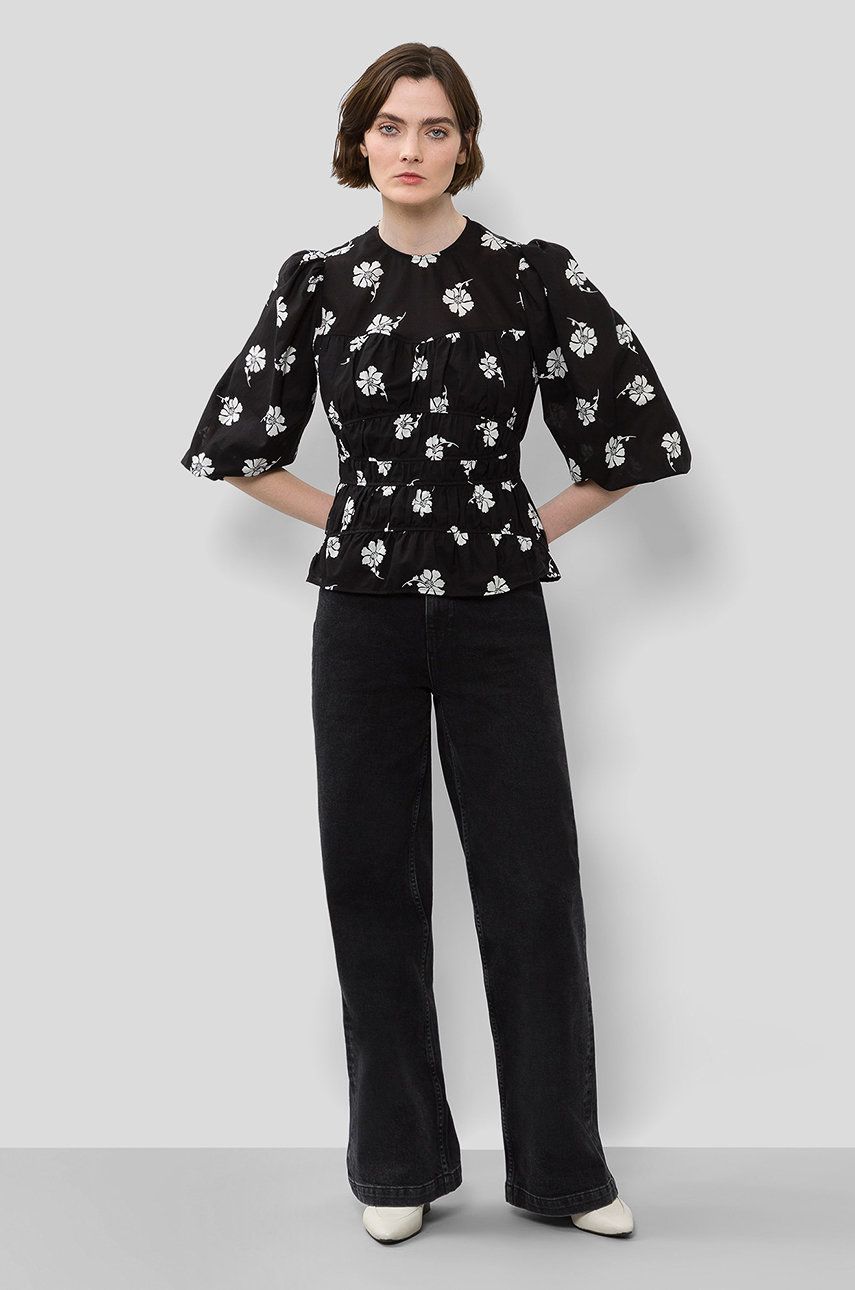 bluza din bumbac femei, culoarea negru, modelator answear.ro imagine noua