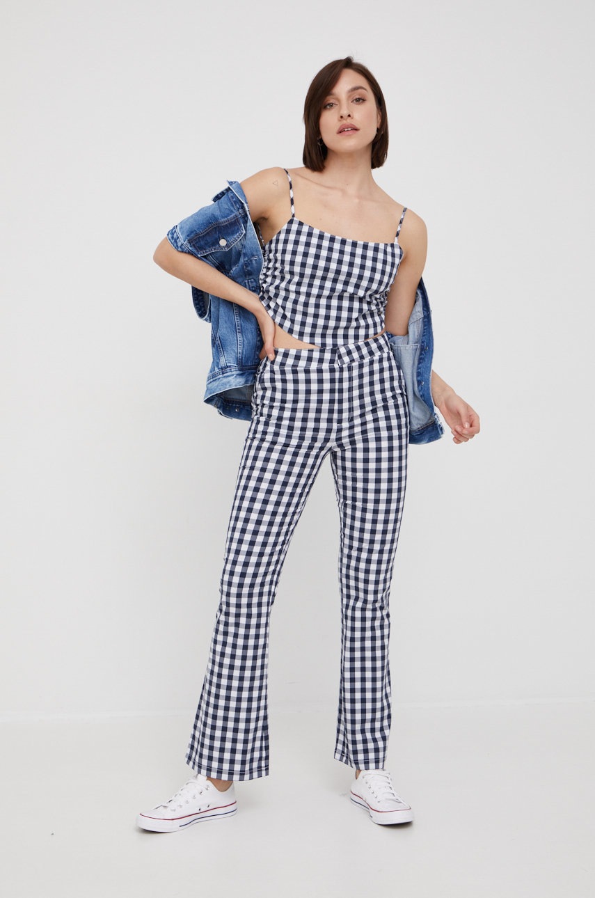 

Топ Pepe Jeans жіноча колір білий в клітинку