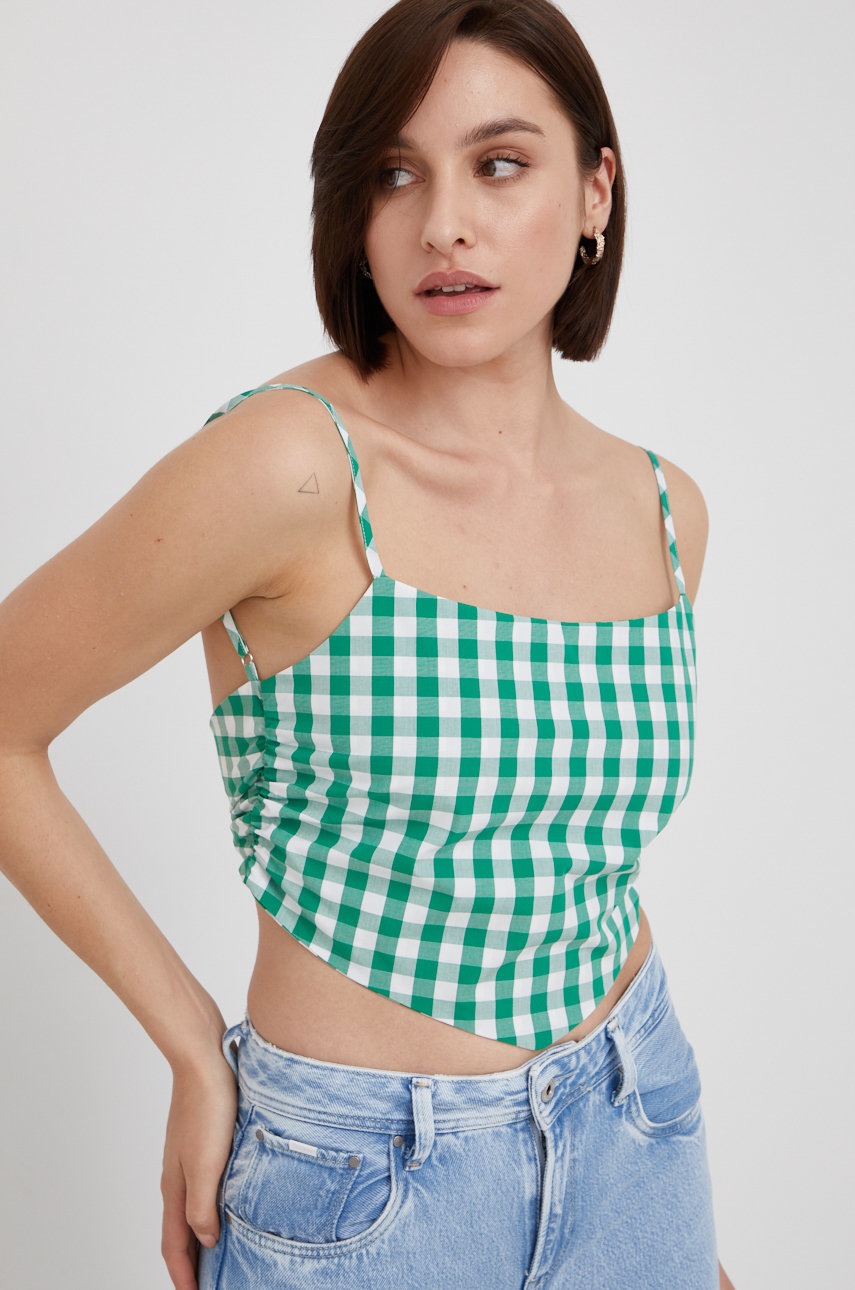 

Топ Pepe Jeans в зелено на каре, Зелен