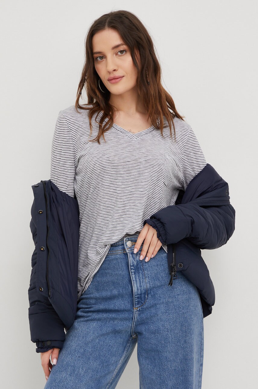 Superdry longsleeve femei, culoarea gri