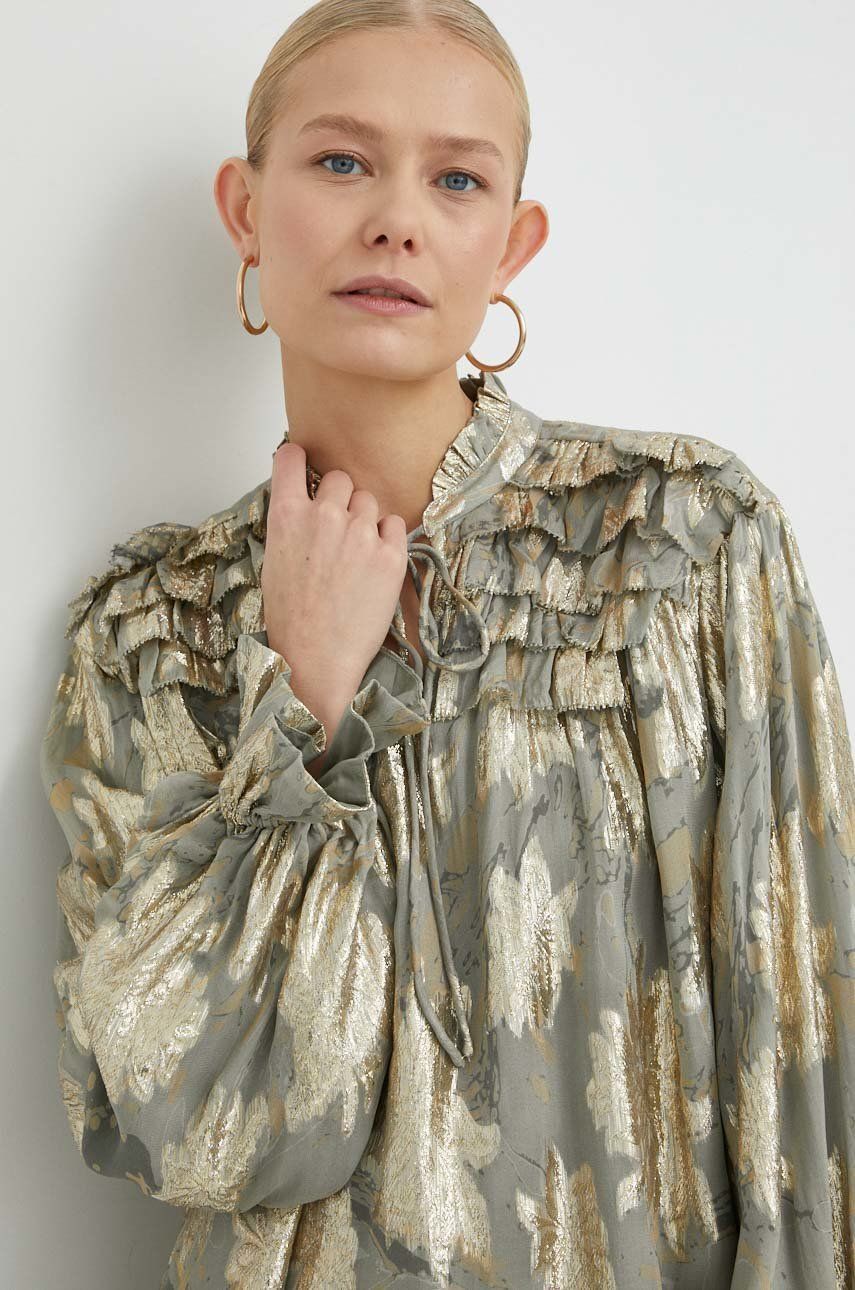  Bruuns Bazaar Bluzka Hollyhock Betty Damska Kolor Złoty Wzorzysta 