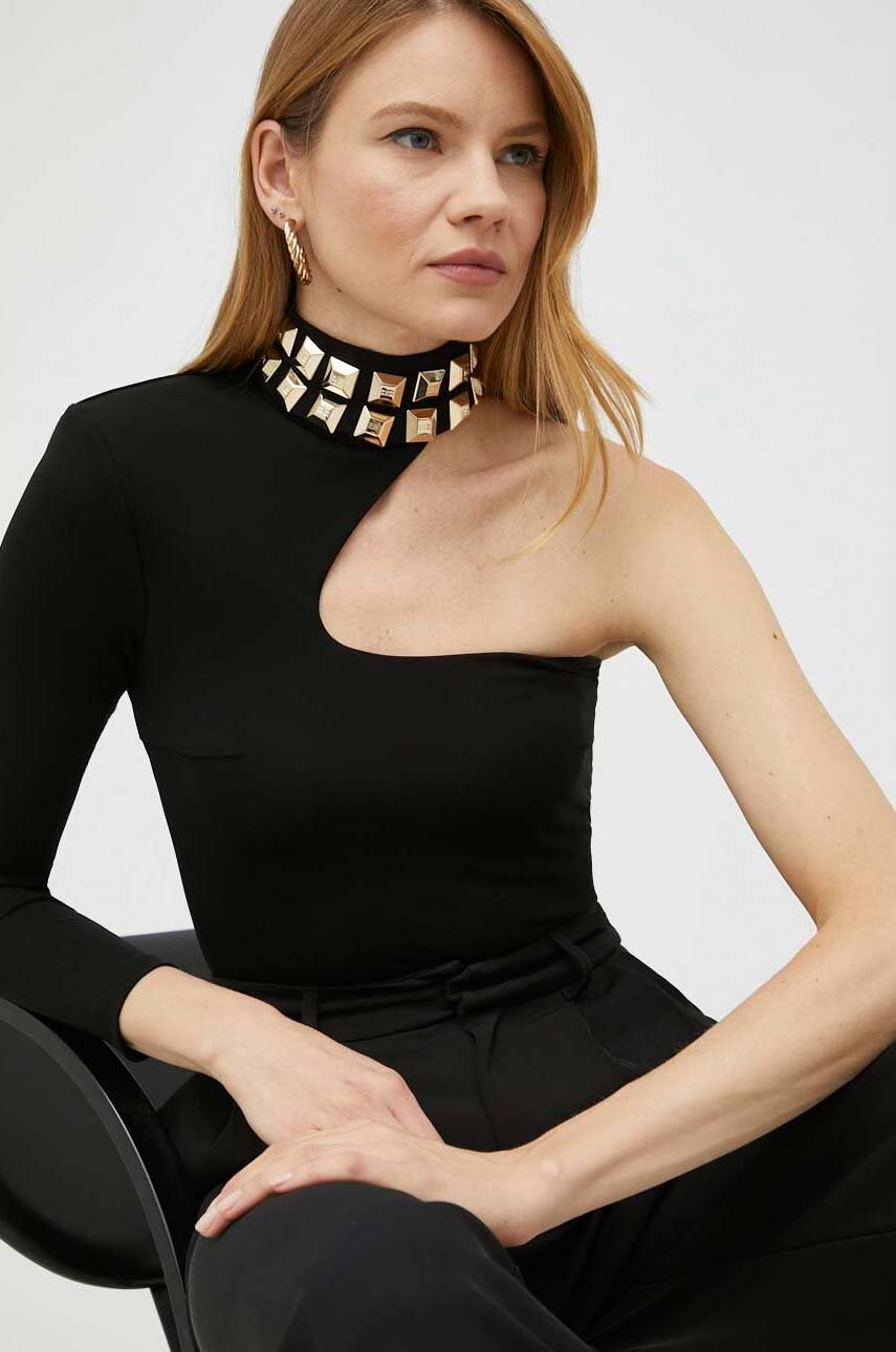 Elisabetta franchi body femei, culoarea negru, cu imprimeu