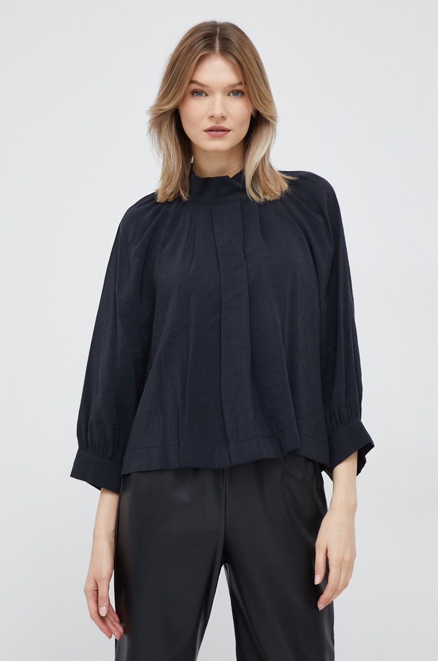 Sisley bluza femei, culoarea negru, neted answear.ro