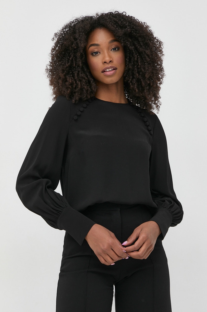 Ivy oak bluza femei, culoarea negru, neted