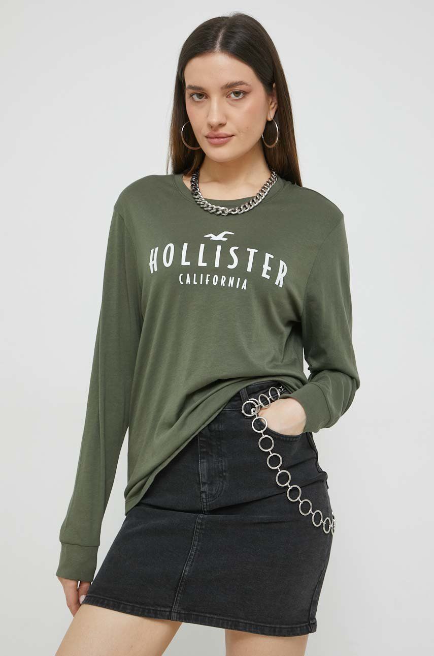 Hollister Co. longsleeve femei, culoarea verde answear.ro imagine megaplaza.ro