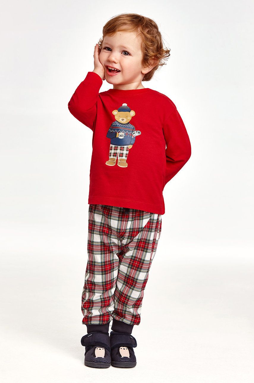 Dětské pyžamo Mayoral červená barva, s potiskem - červená -  99% Bavlna