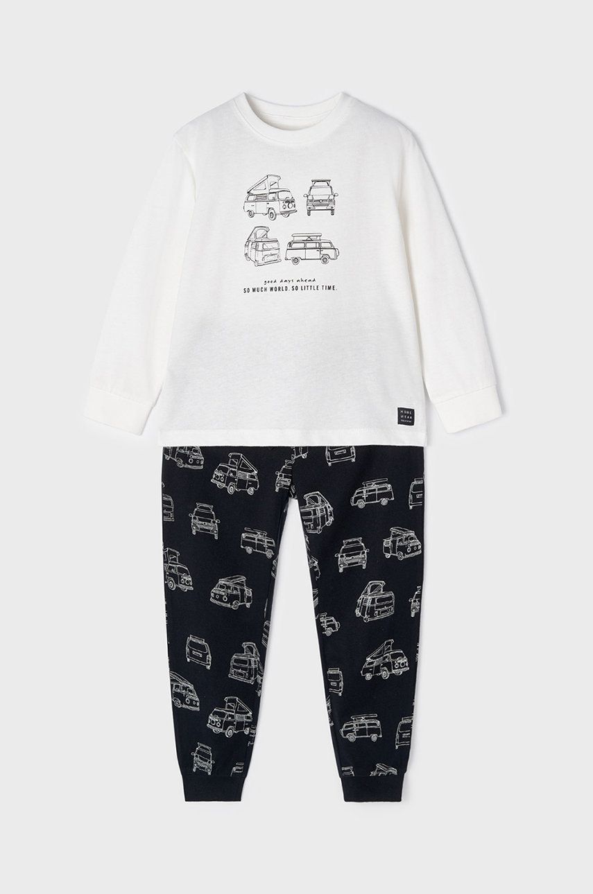 Mayoral pijama copii culoarea negru, cu imprimeu